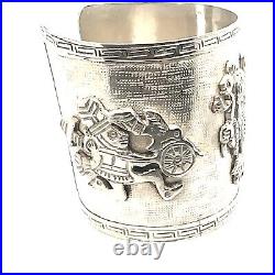 Vintage Plata Sterling Silver Peru Full Wrist Large Cuff Bracelet