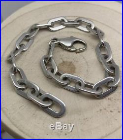 Vintage RARE TIFFANY & CO Sterling Silver Oval Link 7.75 Charm Bracelet