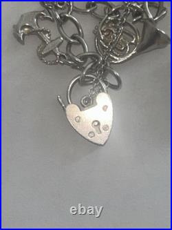 Vintage Silver 16 Charms Bracelet 60s/70s Style. Hinged And Interactive Charms