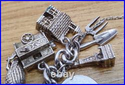 Vintage Silver Charm Bracelet 28 Charms 75g