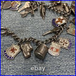 Vintage Silver Charm Bracelet 51g 23 Charms Miscellaneous Themed Vintage Silver Charm Bracelet 51g 23 Charms Miscellaneous Themed