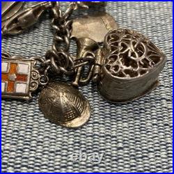 Vintage Silver Charm Bracelet 51g 23 Charms Miscellaneous Themed Vintage Silver Charm Bracelet 51g 23 Charms Miscellaneous Themed