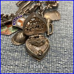 Vintage Silver Charm Bracelet 51g 23 Charms Miscellaneous Themed Vintage Silver Charm Bracelet 51g 23 Charms Miscellaneous Themed