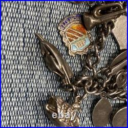Vintage Silver Charm Bracelet 51g 23 Charms Miscellaneous Themed Vintage Silver Charm Bracelet 51g 23 Charms Miscellaneous Themed