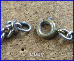 Vintage Silver Charm Bracelet 6 Sterling Silver Charms Puffy Heart Purse #979 Vintage Silver Charm Bracelet 6 Sterling Silver Charms Puffy Heart Purse #979