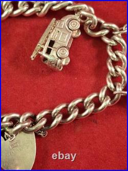 Vintage Silver Charm Bracelet And Charms 52gram D