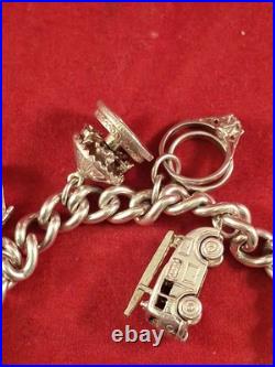 Vintage Silver Charm Bracelet And Charms 52gram D