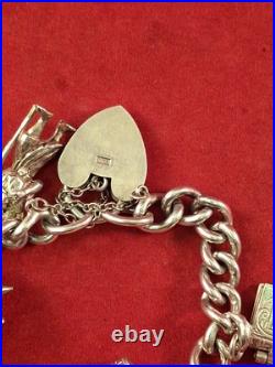 Vintage Silver Charm Bracelet And Charms 52gram D