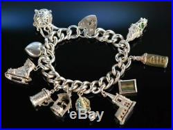 Vintage Silver Charm Bracelet! Charmantes Und Massives Bettelarmband Silber 925