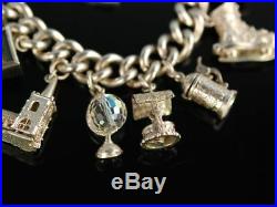 Vintage Silver Charm Bracelet! Charmantes Und Massives Bettelarmband Silber 925