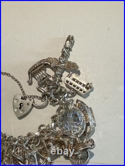 Vintage Silver Charm Bracelet With Many Unusual Charms 66g Weight Not Scrap Vintage Silver Charm Bracelet With Many Unusual Charms 66g Weight Not Scrap