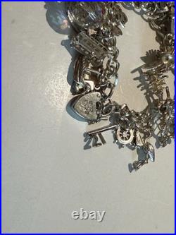Vintage Silver Charm Bracelet With Many Unusual Charms 66g Weight Not Scrap Vintage Silver Charm Bracelet With Many Unusual Charms 66g Weight Not Scrap