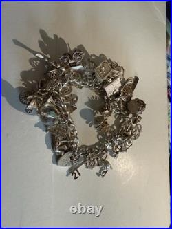 Vintage Silver Charm Bracelet With Many Unusual Charms 66g Weight Not Scrap Vintage Silver Charm Bracelet With Many Unusual Charms 66g Weight Not Scrap