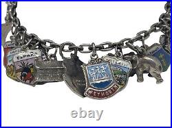 Vintage Silver and Enamel Charm Bracelet