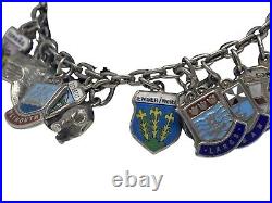 Vintage Silver and Enamel Charm Bracelet