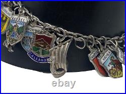 Vintage Silver and Enamel Charm Bracelet