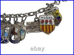 Vintage Silver and Enamel Charm Bracelet