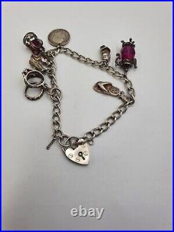 Vintage Solid Silver Charm Bracelet