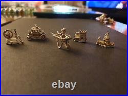 Vintage Solid Silver Charm Bracelet with Charms Rare Movable