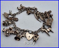 Vintage Solid Silver Charm Bracelets 50 G. House, Carriage, Animal Ect, / H057