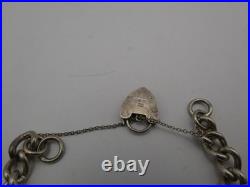 Vintage Solid Sterling Silver Charm Bracelet 54 Grams 8 Charms Some Rare