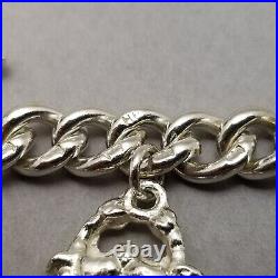 Vintage Solid Sterling Silver Charm Bracelet Hallmarked 19.5cm (7.75) 50.6g