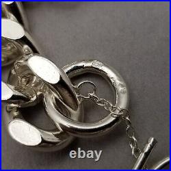 Vintage Solid Sterling Silver Charm Bracelet Hallmarked 1974 18cm (7) 75.3g