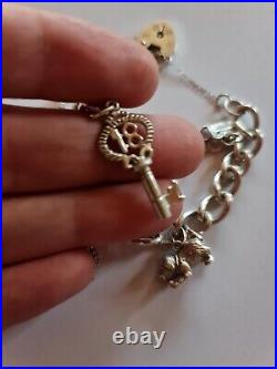 Vintage Solid Sterling Silver Loaded Charm Bracelet 40.5g Hallmarked