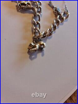 Vintage Solid Sterling Silver Loaded Charm Bracelet 40.5g Hallmarked