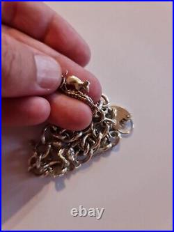 Vintage Solid Sterling Silver Loaded Charm Bracelet 40.5g Hallmarked