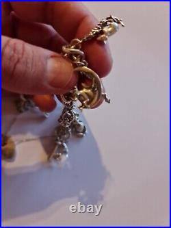 Vintage Solid Sterling Silver Loaded Charm Bracelet 40.5g Hallmarked