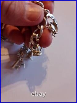 Vintage Solid Sterling Silver Loaded Charm Bracelet 40.5g Hallmarked