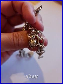 Vintage Solid Sterling Silver Loaded Charm Bracelet 40.5g Hallmarked