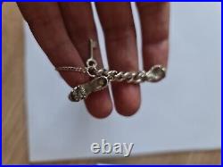 Vintage Solid Sterling Silver Loaded Charm Bracelet 50g Hallmarked