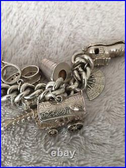 Vintage Sterling Silver 1970 Original Charm Bracelet