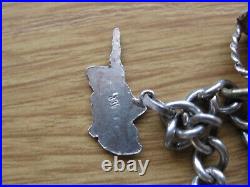 Vintage, Sterling Silver, 70s, Padlock Heart Charm Bracelet, Rabbit Jelly Belly