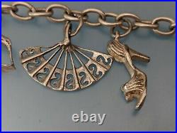 Vintage Sterling Silver 925 Charm Bracelet Weight 18.8 Grams Length 20cm