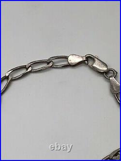 Vintage Sterling Silver Bracelet 925 7 Charms