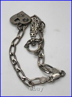 Vintage Sterling Silver Bracelet 925 7 Charms