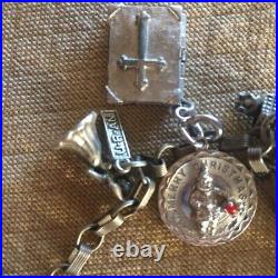 Vintage Sterling Silver Bracelet Loaded Charms