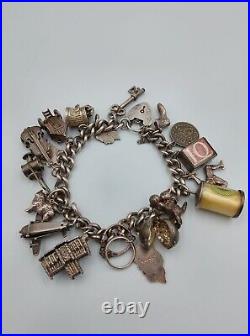 Vintage Sterling Silver Charm Bracelet