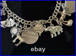 Vintage Sterling Silver Charm Bracelet 23 Charms 7.25 55.5g Animals, Symbols Vintage Sterling Silver Charm Bracelet 23 Charms 7.25 55.5g Animals, Symbols