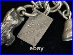 Vintage Sterling Silver Charm Bracelet 23 Charms 7.25 55.5g Animals, Symbols Vintage Sterling Silver Charm Bracelet 23 Charms 7.25 55.5g Animals, Symbols