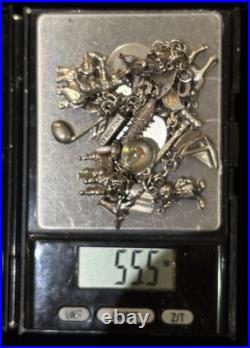 Vintage Sterling Silver Charm Bracelet 23 Charms 7.25 55.5g Animals, Symbols Vintage Sterling Silver Charm Bracelet 23 Charms 7.25 55.5g Animals, Symbols