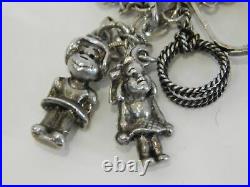 Vintage Sterling Silver Charm Bracelet 26 Charms Western Mexico Misc