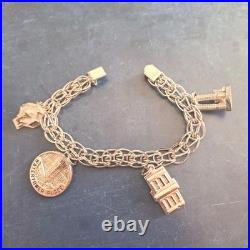 Vintage Sterling Silver Charm Bracelet 34g Chicago Landmarks RQC Kinney 7