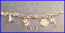 Vintage Sterling Silver Charm Bracelet 34g Chicago Landmarks RQC Kinney 7