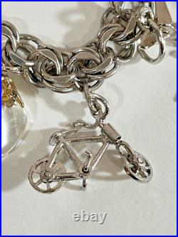Vintage Sterling Silver Charm Bracelet 7-1/2 Lg 15 Charms 42.7 Grams Vintage Sterling Silver Charm Bracelet 7-1/2 Lg 15 Charms 42.7 Grams