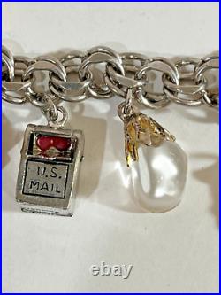 Vintage Sterling Silver Charm Bracelet 7-1/2 Lg 15 Charms 42.7 Grams Vintage Sterling Silver Charm Bracelet 7-1/2 Lg 15 Charms 42.7 Grams