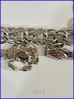 Vintage Sterling Silver Charm Bracelet 7-1/2 Lg 15 Charms 42.7 Grams Vintage Sterling Silver Charm Bracelet 7-1/2 Lg 15 Charms 42.7 Grams